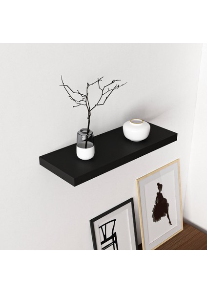 Gizli Tutuculu Duvar Rafı 60 cm - M.siyah