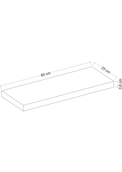 Gizli Tutuculu Duvar Rafı 60 cm - M.siyah