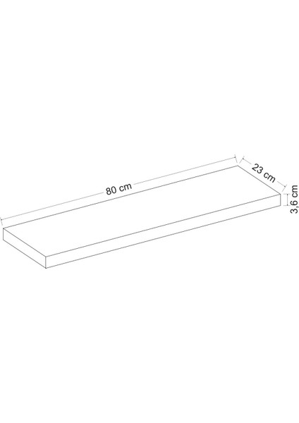 Gizli Tutuculu Duvar Rafı 80 cm - Beyaz