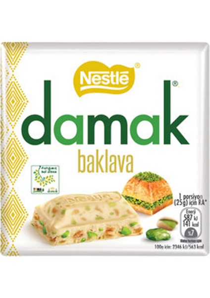 Damak Baklava Kare Çikolata 60 gr 6'lı Paket
