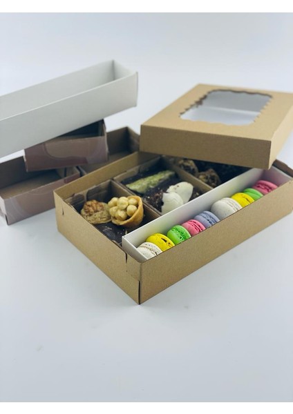Kurabiye - Makaron Kutusu (3 Adet Mini Kutu 1 Adet Makaron Kutu) (10 Adet)