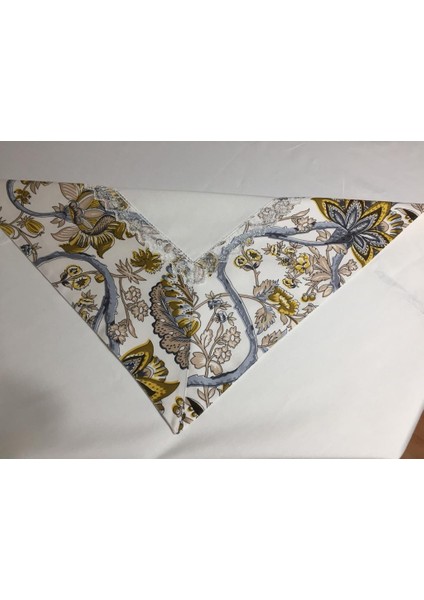 Garden Baskılı Pamuk Duck Kumaş Krem/Çiçek Bantlı Masa örtüsü Dikdörtgen 160*230 cm - 70 fırsatları