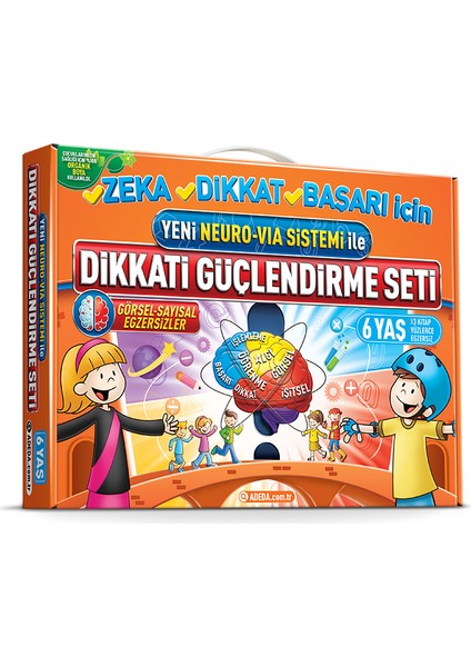 Adeda Yayıncılık 6 Yaş Dikkat Güçlendirme Seti 3 Kitap ve Bilişsel Beceriler Geliştirme Aktivite Seti