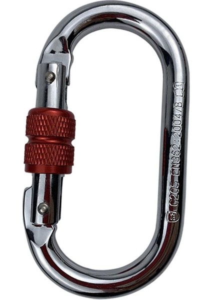 25KN Kaya Tırmanışı Karabina Konnektörü Emniyet Asılı Toka Kırmızı (Yurt Dışından)