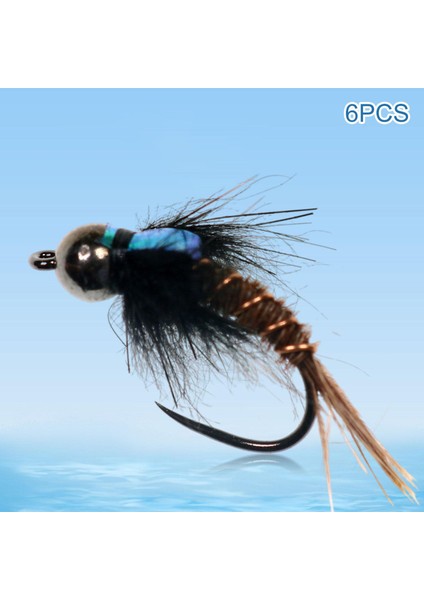 6 Adet # 8 # 10 # 12 Fly Balıkçılık Flies Bait Lure Tungsten Boncuk Başkanı Balıkçılık Cazibesi 16 (Yurt Dışından) fiyatları