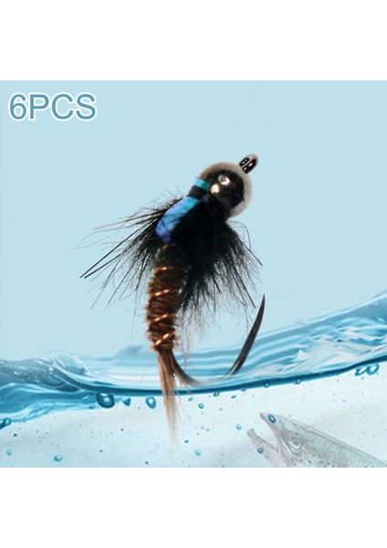 6 Adet # 8 # 10 # 12 Fly Balıkçılık Flies Bait Lure Tungsten Boncuk Başkanı Balıkçılık Cazibesi 16 (Yurt Dışından) modelleri