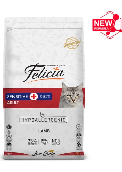 Az Tahıllı 2 kg Yetişkin Kuzu Etli Hypoallergenic Kedi Maması