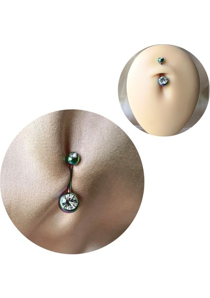 Cerrahi Çelik Zirkon Taşlı Gökkuşağı Piercing-Bar Uzunluğu 10 Mm-1 Adet fiyatları