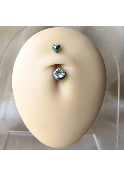 Cerrahi Çelik Zirkon Taşlı Gökkuşağı Piercing-Bar Uzunluğu 10 Mm-1 Adet modelleri
