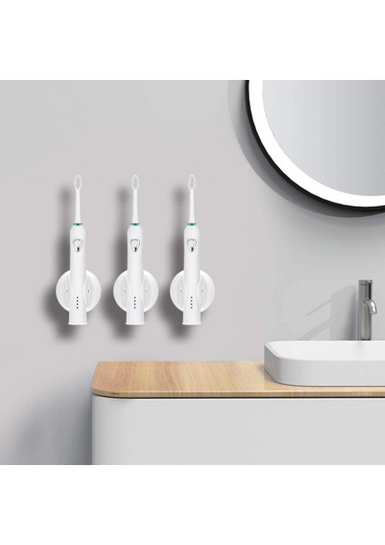 3 Adet Banyo Düzenleyici Elektrikli Diş Fırçası Tutacağı - Beyaz (Yurt Dışından)