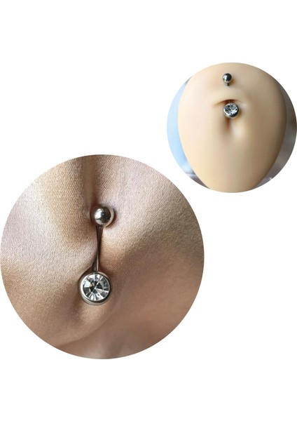 Cerrahi Çelik Zirkon Taşlı Piercing-Bar Uzunluğu 10mm-1 Adet fiyatları