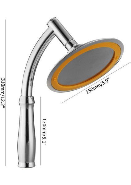Ayarlanabilir Uzatma Kollu 6 Inç 360 ° Paslanmaz Çelik Yağış Duş Başlığı
