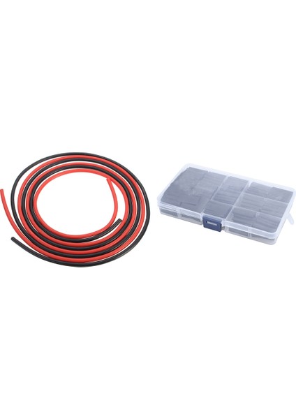 Takım 12 Awg 10 Feet (3m) Ölçer Silikon Tel Bakır Kablolar ve 320 Adet 9 Boyutlu Isıyla Daralan Makaron Kılıf Sarma Tel Kiti 2:1 , Kablo