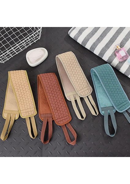 2 Adet Ev Banyo Uzatılmış Sırt Ovma Temizleme Banyo Havlusu Geri Ovma Vücut Masajı Ovma Duş Fırçası-Haki indirimleri