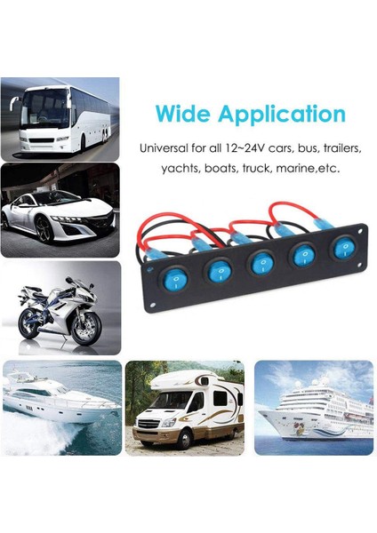 Adet 32V 400A Araba Hızlı Bırakma Sigortalı Pil Dağıtım Terminali ve 1 Adet 5 Gang 3 Pin Rocker LED Anahtar Paneli modelleri