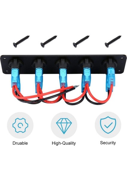 Adet 32V 400A Araba Hızlı Bırakma Sigortalı Pil Dağıtım Terminali ve 1 Adet 5 Gang 3 Pin Rocker LED Anahtar Paneli fırsatları