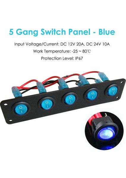 Adet 32V 400A Araba Hızlı Bırakma Sigortalı Pil Dağıtım Terminali ve 1 Adet 5 Gang 3 Pin Rocker LED Anahtar Paneli indirimleri