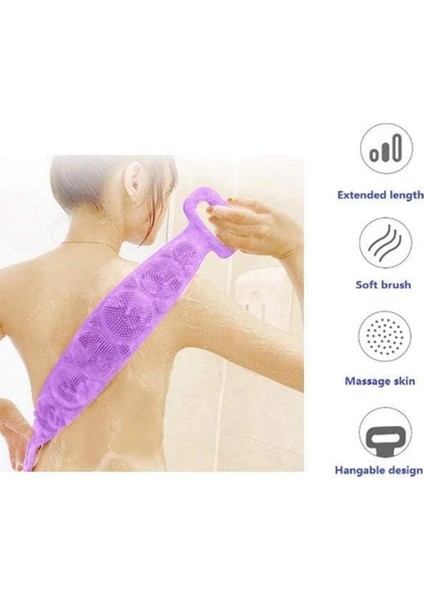 2 Adet Banyo Vücut Fırçası, Peeling Uzun Silikonlu Sırt Scrubber, Temizlemesi Kolay, Iyi Köpürüyor, Çevre Dostu, Yeşil ve Mor indirimleri