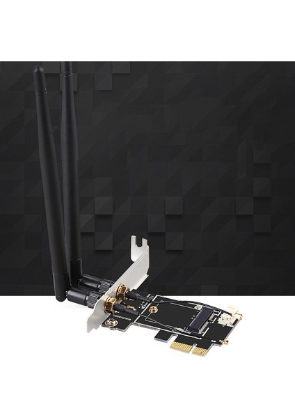 Pcı-E X1 - M.2 Ngff E-Key Wifi Kablosuz Ağ Adaptörü Dönüştürücü Kartı, Masaüstü Bilgisayar Için Bluetooth'lu