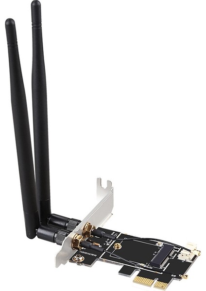 Pcı-E X1 - M.2 Ngff E-Key Wifi Kablosuz Ağ Adaptörü Dönüştürücü Kartı, Masaüstü Bilgisayar Için Bluetooth'lu