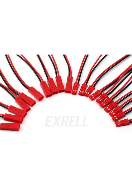 Aracı Excellway 20PCS 2 Pins Jst Dişi Konnektör Fiş Kablo Tel Hattı 110MM 22AWG