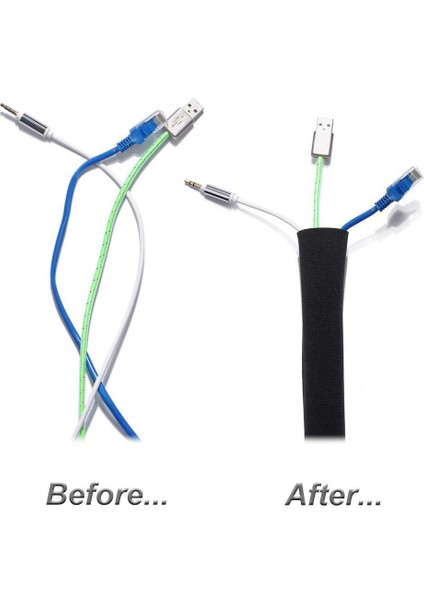 Kablo Kapatıcı Yönetimi Kol Tel Organizatör Tv Bilgisayar Buzdolabı Neopren Kordon Kapağı Kablo Gizleyici Koruyucu Fermuar Tasarımı 50CM modelleri