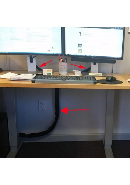 Kablo Kapatıcı Yönetimi Kol Tel Organizatör Tv Bilgisayar Buzdolabı Neopren Kordon Kapağı Kablo Gizleyici Koruyucu Fermuar Tasarımı 50CM indirimleri
