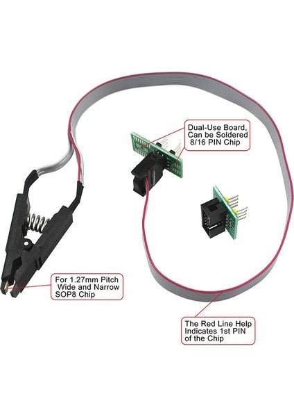 CH341A 24 25 Serisi ile Eeprom 25CXX/24CXX Için Sop8 Soıc8 Test Klipsi(Yurt Dışından)