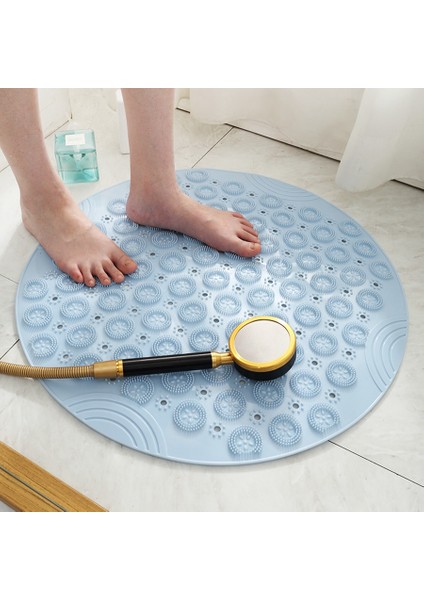 Quanbu 2020 Güçlü Emiş Banyo Paspas Kaymaz Banyo Duş Paspas Pvc Masaj Parçacıkları Ayak Pedi Kokusuz Toksik Olmayan Banyo Paspas Mavi modelleri