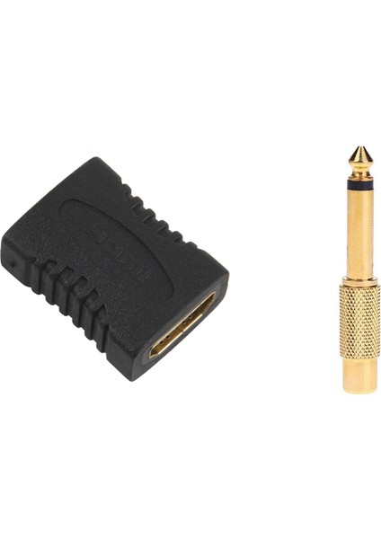 1 Adet HDMI Soketi HDMI Soket Adaptörü Kaplin ve 1 Adet Aurum Erkek Jakı Rca Dişi Fiş Ses Adaptörü Konektörü