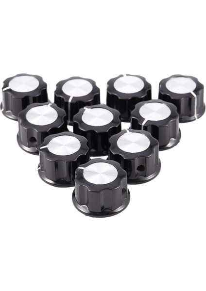 20 Adet Ayarlanabilir Döndürme Düğmesi Potansiyometre Kontrol Düğmeleri 0-100 Ölçek Sayfası, Siyah fırsatları