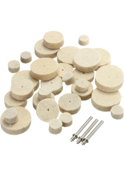 Dremel Döner Aracı Için 33 Adet Yumuşak Parlatma Parlatıcı Tekerlek Karışık Aksesuar Keçe