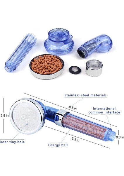 4 Ayak Hortumlu Iyonik Filtre Duş Başlığı Yüksek Basınçlı Su Tasarrufu 3 Mod Negatif Iyon El Tipi Enerji Topu Duş Seti Duş Başlığı Bileşenleri(Yurt Dışından) fiyatları