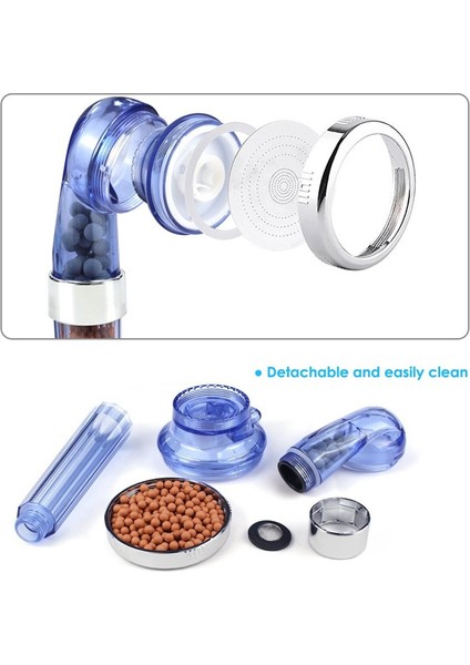 4 Ayak Hortumlu Iyonik Filtre Duş Başlığı Yüksek Basınçlı Su Tasarrufu 3 Mod Negatif Iyon El Tipi Enerji Topu Duş Seti Duş Başlığı Bileşenleri(Yurt Dışından) fırsatları