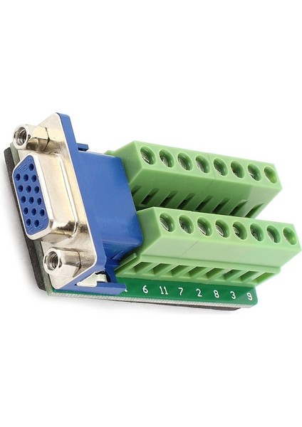 D-Sub DB15 Dişi 15PIN Jak Bağlantı Noktasından Terminale Koparma Kartı Konektörü ve VGA Erkek 3 Sıra 15PIN Fiş Terminale indirimleri