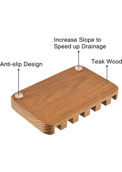 Banyo/duş Için 2 Adet Ahşap Sabunluklar, Kendinden Boşaltma Tepsisi ile Bar Sabunluk, Doğal Şelale Drenaj Sabun Tasarrufu modelleri