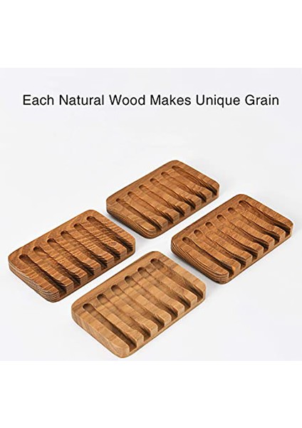 Banyo/duş Için 2 Adet Ahşap Sabunluklar, Kendinden Boşaltma Tepsisi ile Bar Sabunluk, Doğal Şelale Drenaj Sabun Tasarrufu indirimleri