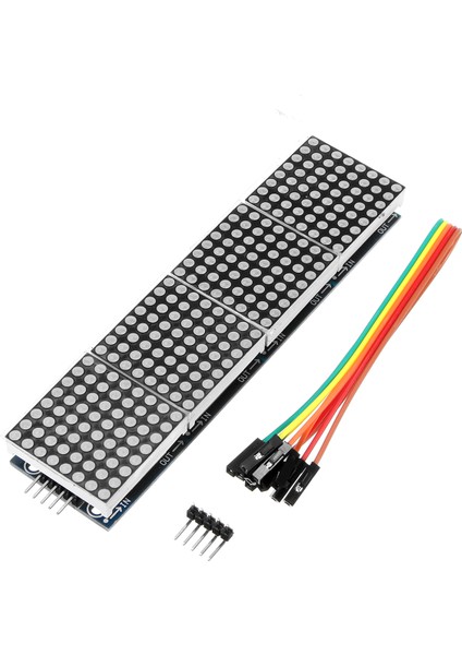 Pratik LED MAX7219 Nokta Vuruşlu Modül Ekran 4'ü 1 Arada + 5pin Kablo Arduino Pıc Pi Arm 5V