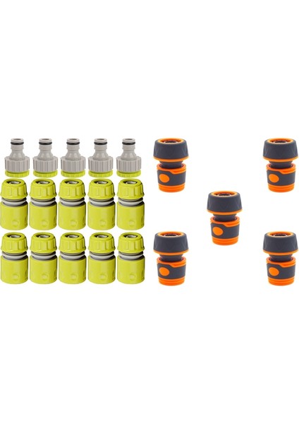 20 Adet Plastik Adaptör Fişi Hızlı Bağlantı Hortumu Tüp Tamiri ve 5 Adet Abs Oto Yıkama Hortumu Bağlantısı, Su Durdurucu Bağlantısı
