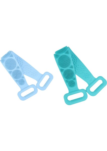 2 Adet Banyo Vücut Fırçası, Peeling Uzun Silikonlu Sırt Scrubber, Temizlemesi Kolay, Iyi Köpürüyor, Çevre Dostu, Yeşil & Mavi(Yurt Dışından)