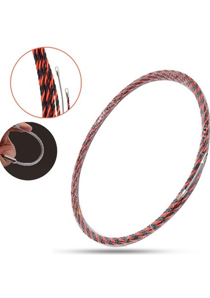 10M 6.5mm Elektrik Borusu Yılan Kablosu Rodder Balık Teyp Tel Kılavuzu Itmeli Çektirme