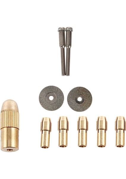 1 Takım 0.5-3mm Elektrik Motoru Matkap Chuck Mikro-Büküm Matkap Chuck Alet Seti ve 10 x Elmas Kesme Diskleri S + Döner Aletler Için 2 Çardak Mili 20MM fiyatları