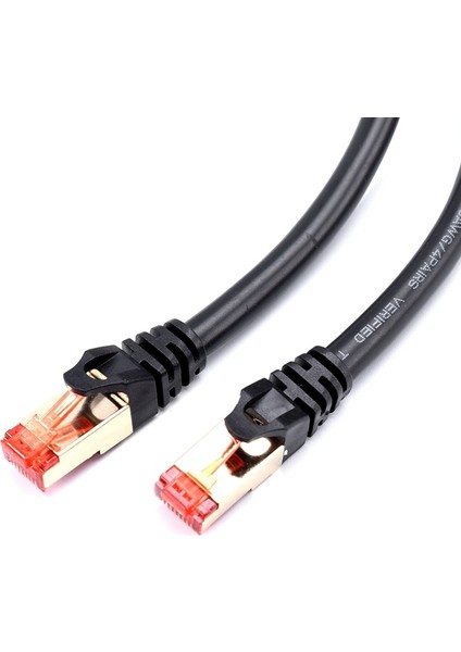10 Metre Cat7 Ethernet Kablosu Kırmızı Başlıklı Ağ Kablosu Lan Kablosu Stp RJ45 Ağ Kablosu
