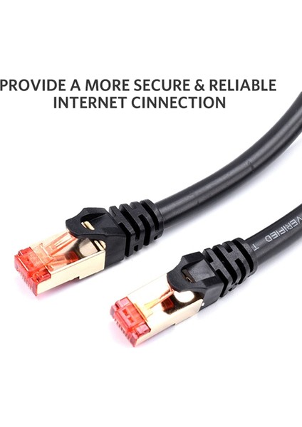 10 Metre Cat7 Ethernet Kablosu Kırmızı Başlıklı Ağ Kablosu Lan Kablosu Stp RJ45 Ağ Kablosu