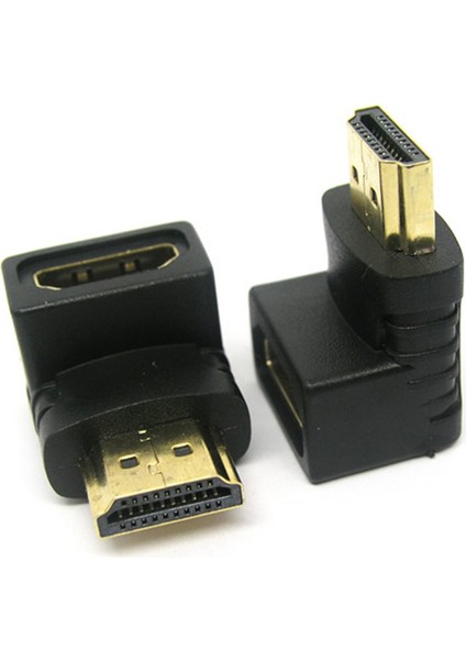 5 Paket HDMI 90 Derece Sağ Açı Adaptörü Altın Kaplama HDMI Erkek - Dişi Konnektör U Stick, Ps4, Ps3 Için 3D 1080P HDMI Genişleticiyi Destekler