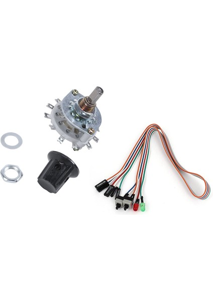 Düğme 2P5T 2 Kutuplu 5 Konumlu Bant Kanal Döner Anahtar ve Pc Kasası LED Lamba Atxbesleme Sıfırlama HDD Anahtarı Kurşun(Yurt Dışından)