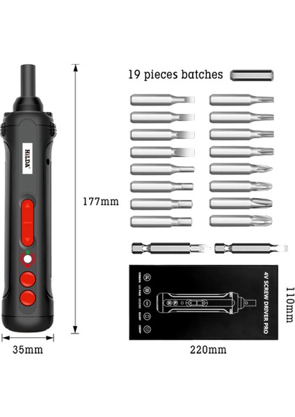 LED Gösterge Işığı ve 19 Adet Uçlu Mi-Ni USB Şarj Edilebilir Elektrikli Tornavida(Yurt Dışından) modelleri