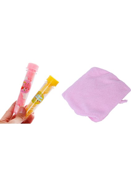 Quanbu 2020 1 x Vücut Yıkama Banyosu Köpüren Çiçek Kağıt Sabun Dilim Konfeti & 1x Mikrofiber Duş Sonrası Saç Kurutma Sarma Havlu Pembe