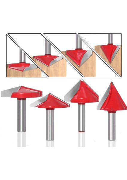 Adet 3D Cnc Gravür V Oluk Freze Uçları Seti 8mm Saplı 60 ° 90 ° 120 ° V Şekli Ağaç Işleme Eğme Kesici indirimleri