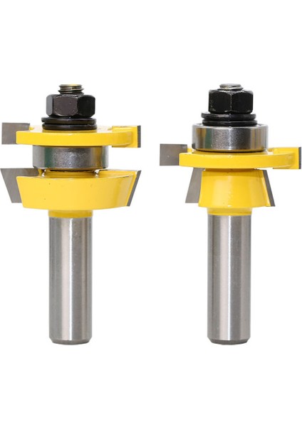 2 Adet 1/2 Inç Shank Dil Oluk Yönlendirici Bit Seti T-Şekilli Ahşap Freze Kesici fiyatları